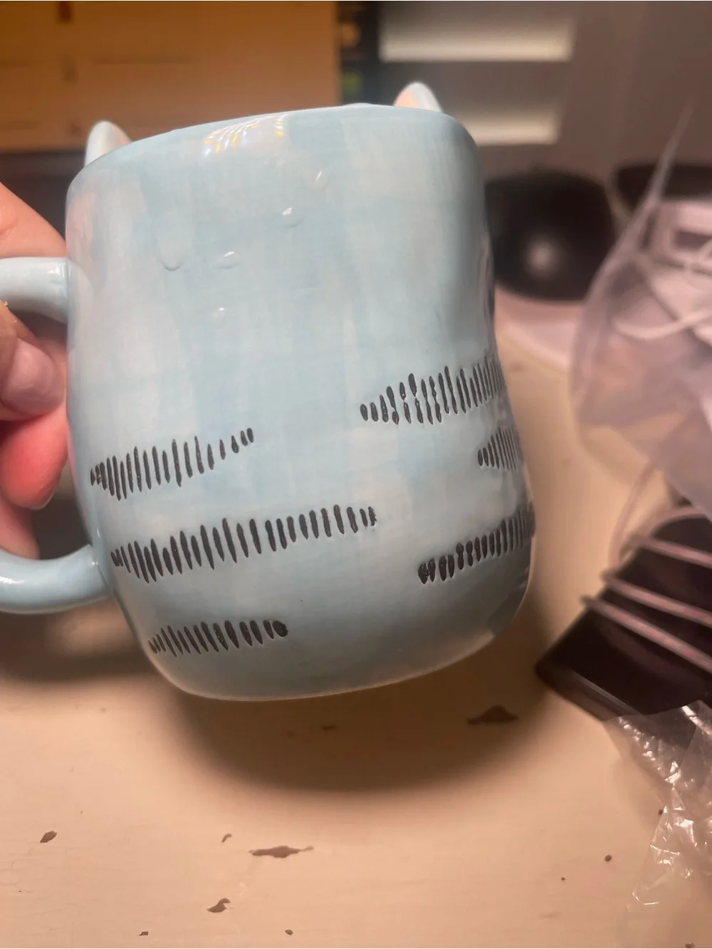 Blue Cat Ceramic Mug and Shaker Set - Cute Cat Design